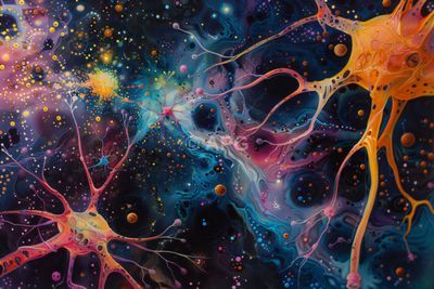 Abstrakte neuronale Galaxie: KI-generierte Opalkunst